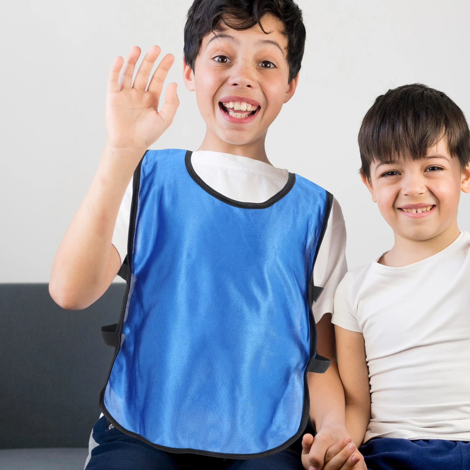 

6pcs Blue Breathable Football Training Vest Lightweight Scrimmage Pinnies For Soccer Practice Training Waistcoat