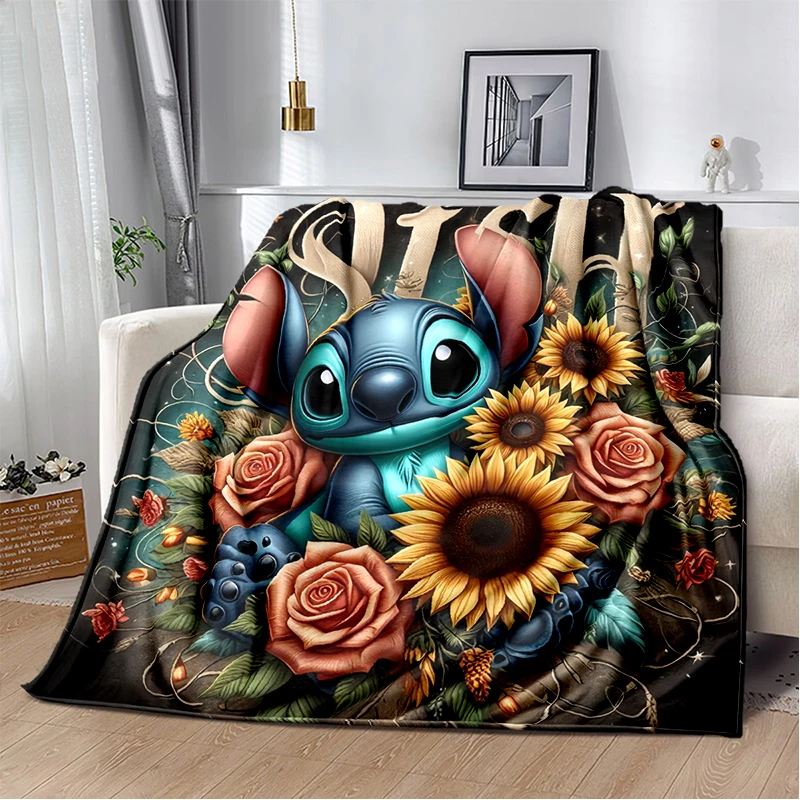 Leuke Lilo Stitch 2 Cartoon 2025 Nieuwe Stijl Cadeau Zachte Pluche Deken, Flanel Gooi Deken voor Woonkamer Slaapkamer Bank Kids Cover