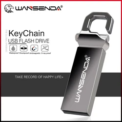 WANSENDA-unidad Flash USB de Metal resistente al agua, Pendrive portátil de 8GB, 16GB, 32GB, 64GB, 128GB, USB 2,0