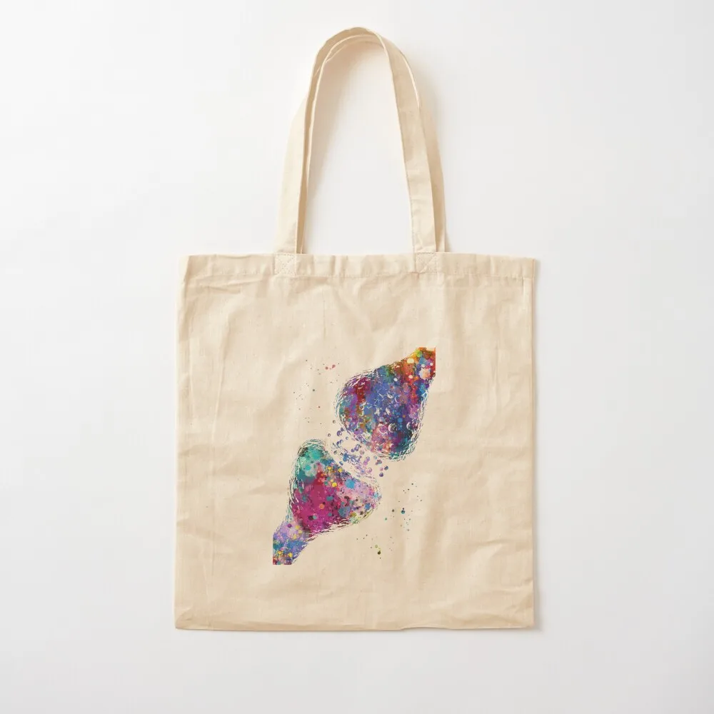 Synapse of Neurotransmitters Tote Bag امرأة المتسوق حقيبة أكياس التسوق القابلة لإعادة الاستخدام حقيبة اليد أكياس الحلوى للسيدات