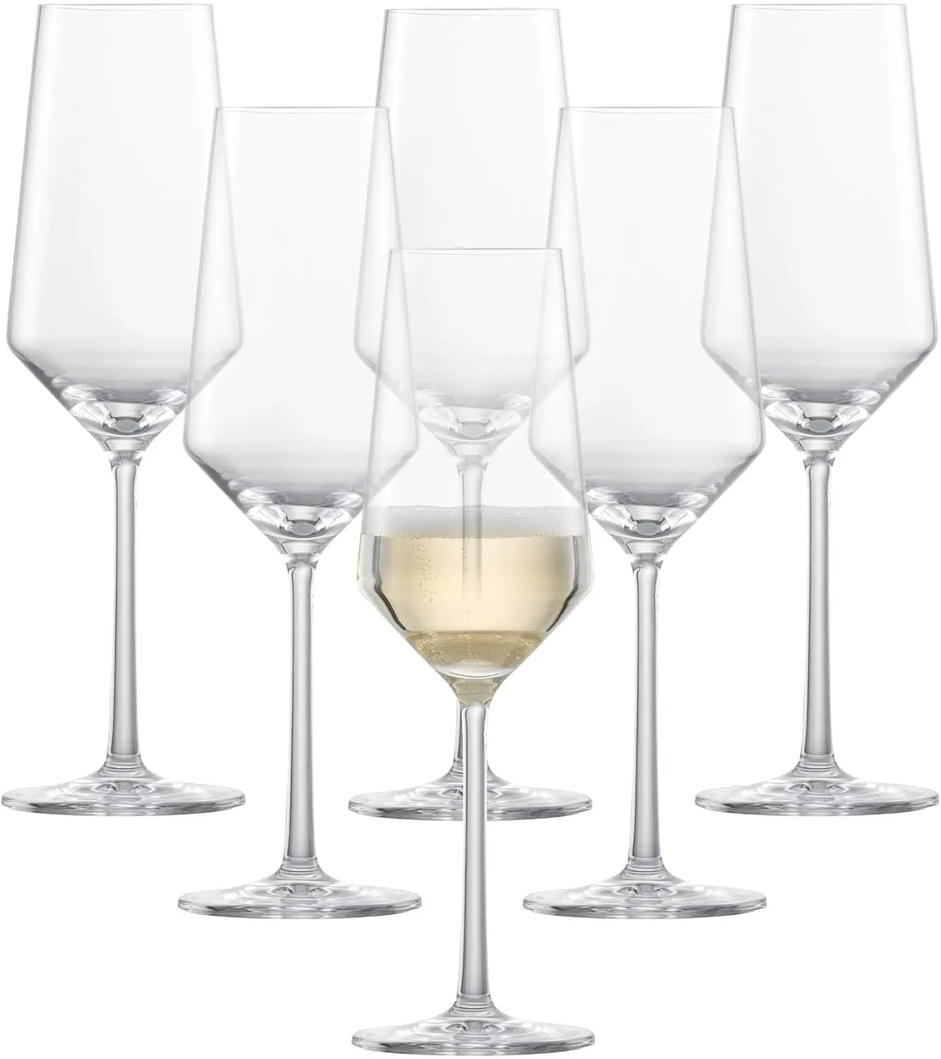Pure Champagne Glass (Set of 6), Champagne Flutes with Effervescent Point, Dishwasher-Safe Tritan Crystal Glasses,    Ge