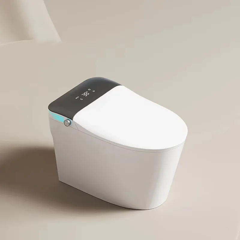 Auto Open and Close Smart Toilet with Warm Air Drying and Bidet Heated Seat and Foot Sensor P-Trap & S-Trap Drainage Patterns