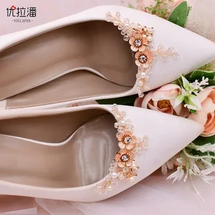 Xiuhe Bridal Shoes Chinese Wedding Shoes Shoes Flower Red Shoes Accessories Shoe Clip Detachable Buckle Dignified Atmosphere