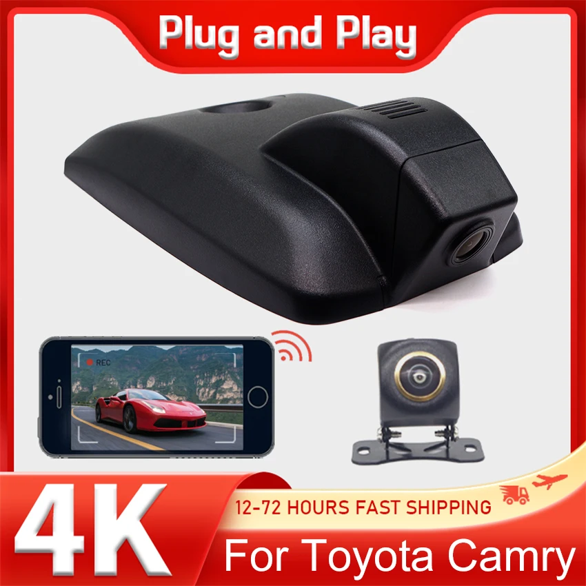 

Car DVR Wifi Video Recorder Dash Cam Camera Easy Installation For Toyota Camry 8th Gen (XV70) 2024 2023 2022 2021 2020 2019 2018