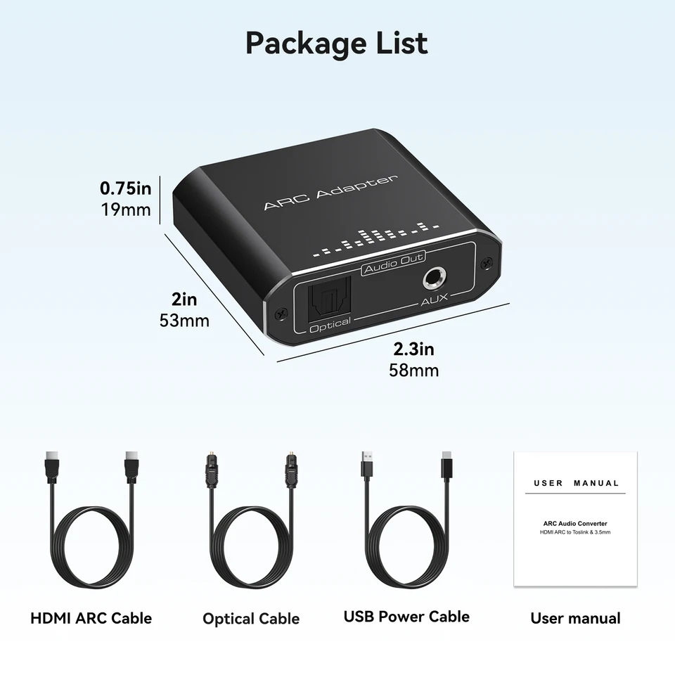 Extractor De Audio HDMI ARC A Toslink Óptico Y 3.5mm – Convierte El Sonido De Tu TV A Sistemas De Cine O Auriculares