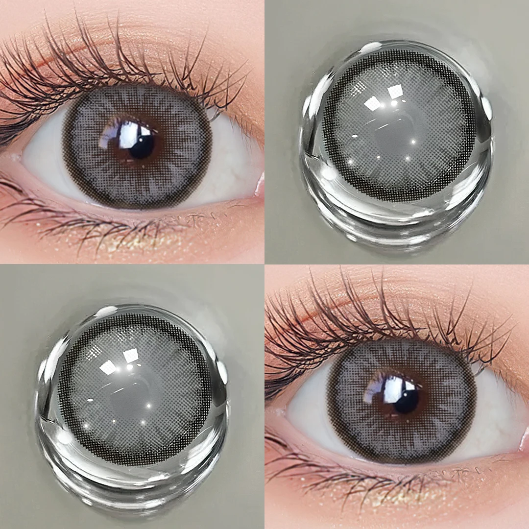 Color Contact Lenses for Eyes 1 Pair Color Lens Eyes Yearly Use Colored Pupils for Eyes Contacts CIRCLE Brown Gray Green Lenses