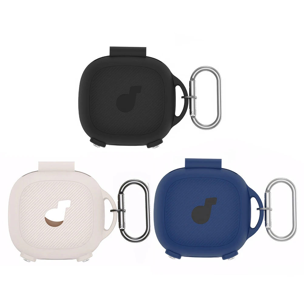 Silicone Full Body Protective Case with Carabiner Case Cover Anti-Scratch Logo Visible Design for Anker for Soundcore Sport X20