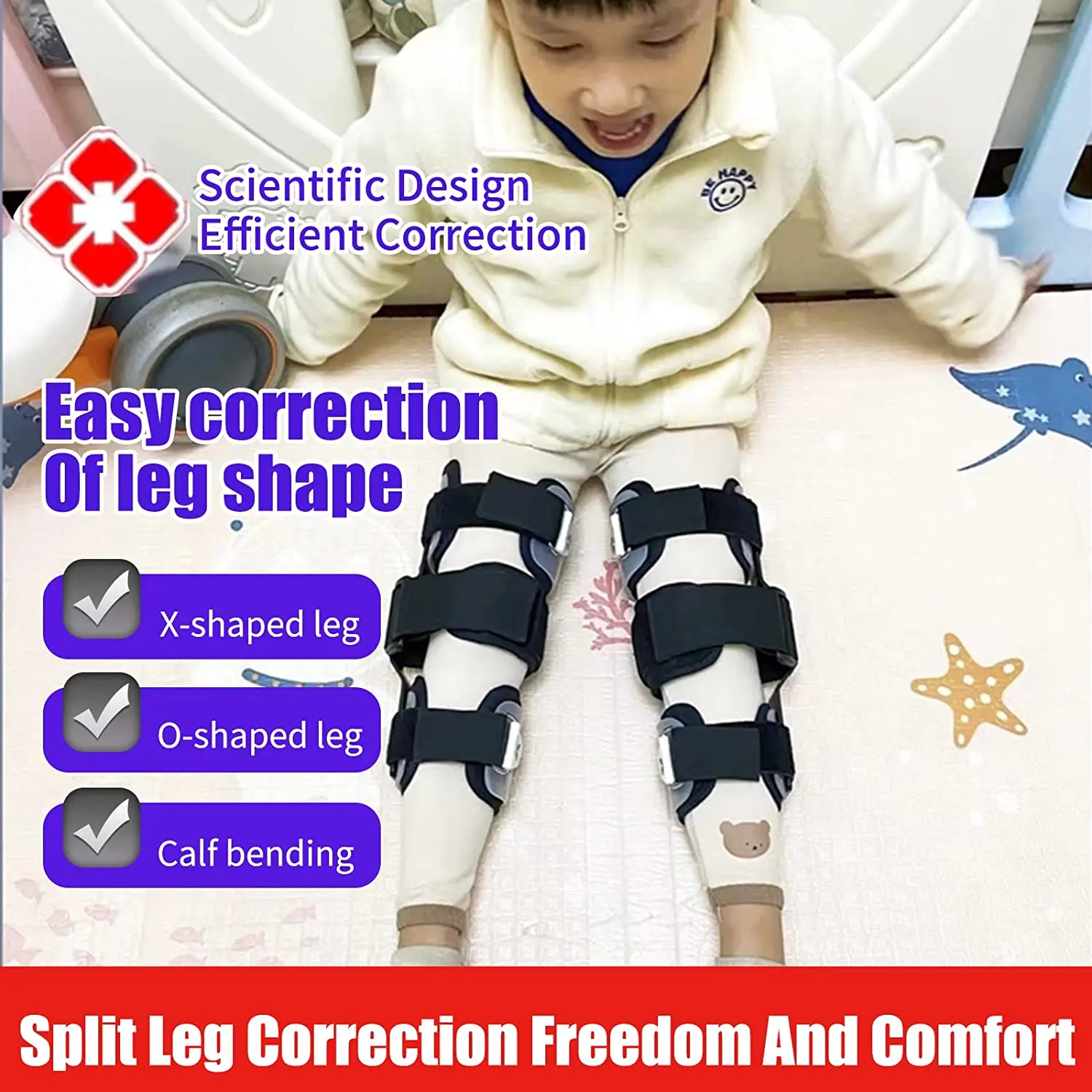 

Kids O/X Leg Posture Corrector Brace Knees Valgus Straighten Bow-legged Correction Braces Adjustable