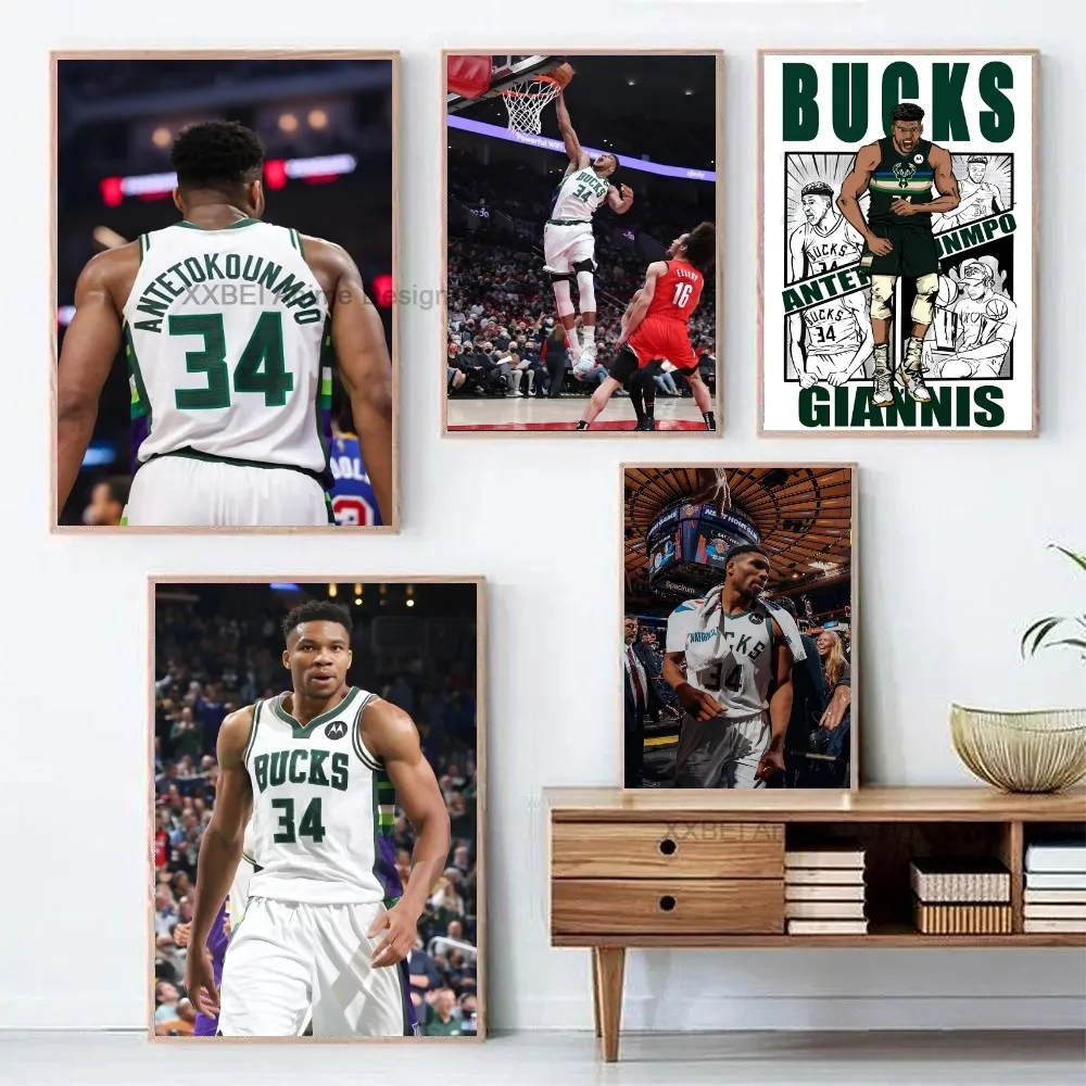 Giannis Antetokounmpo Poster Paper Print Home Living Room Bedroom Entrance Bar Restaurant Cafe Art Painting Decoration