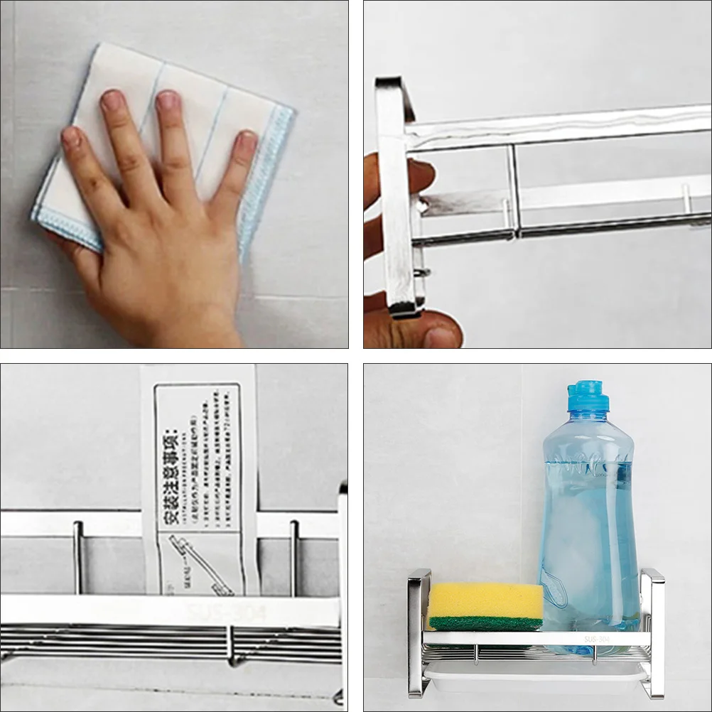 

1pc Multifunctional Draining Rack Kitchen Storage Shelf Heavy Duty Organizer Holder For Sink Bathroom With Drainage Tray Space