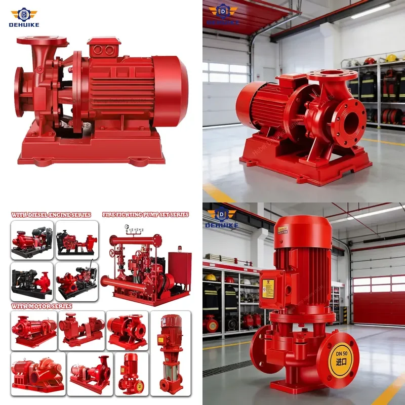 Dehuike Water Pump with Fire Nozzle Water Pump for Fire Electric Motor Driven Fire Pump