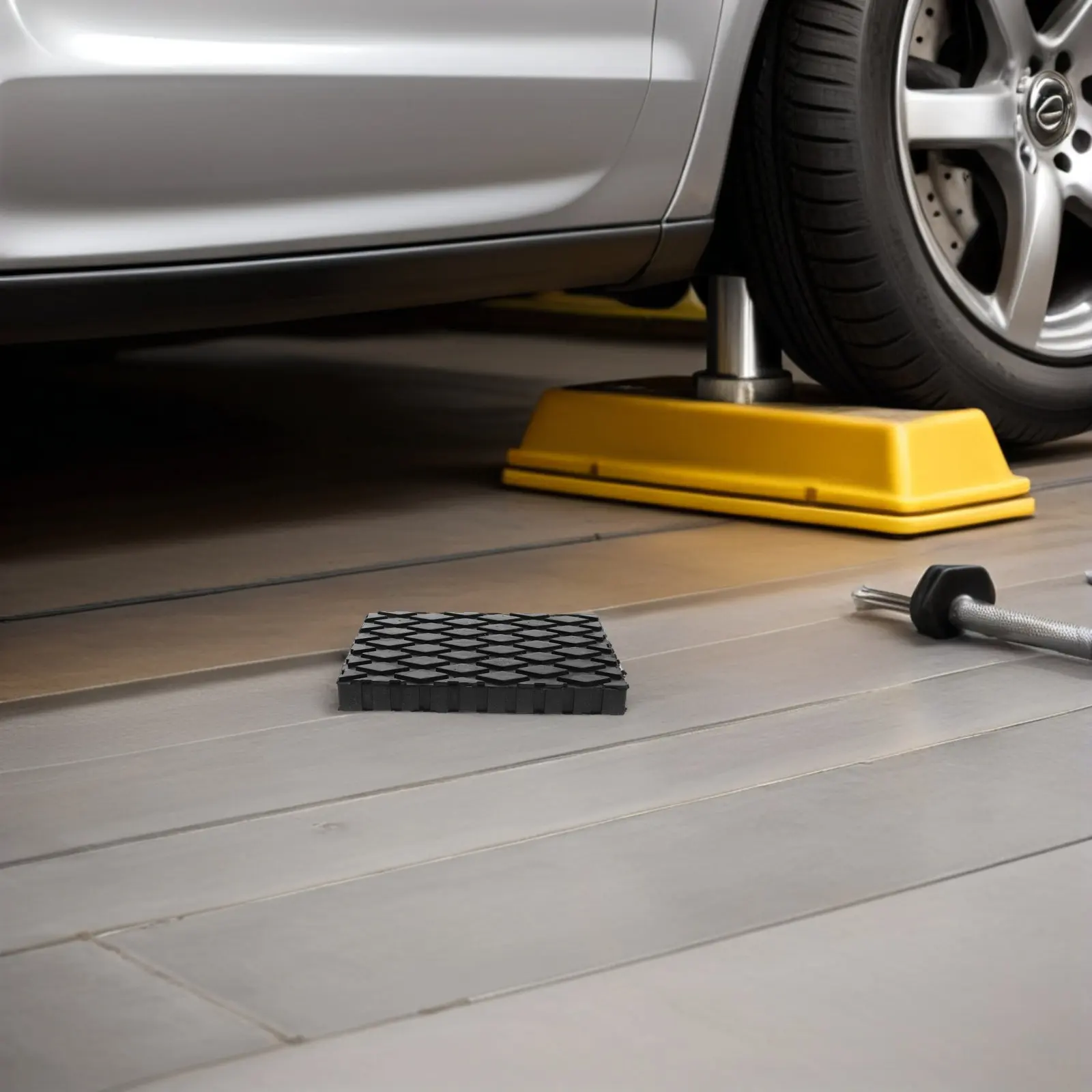 Solid Rubber Lift Pad 6.3x4.7x0.8 Heavy Duty Floor Jack Extension Blocks Garage Lift Accessories Automotive Repair Raised Pad
