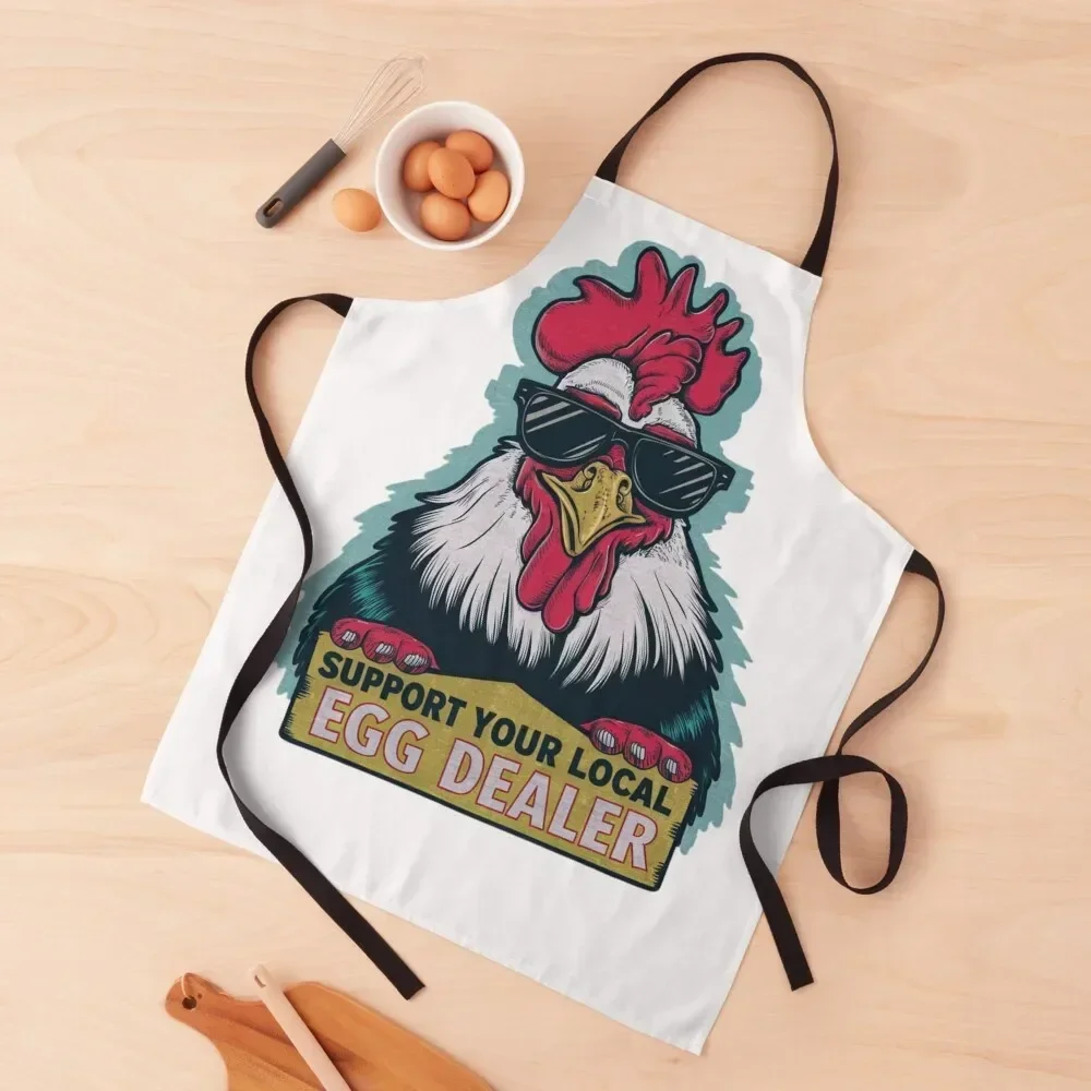 Support Your Local Egg Dealer Chicken Design Apron Salon Waterproof Kitchen Woman Apron