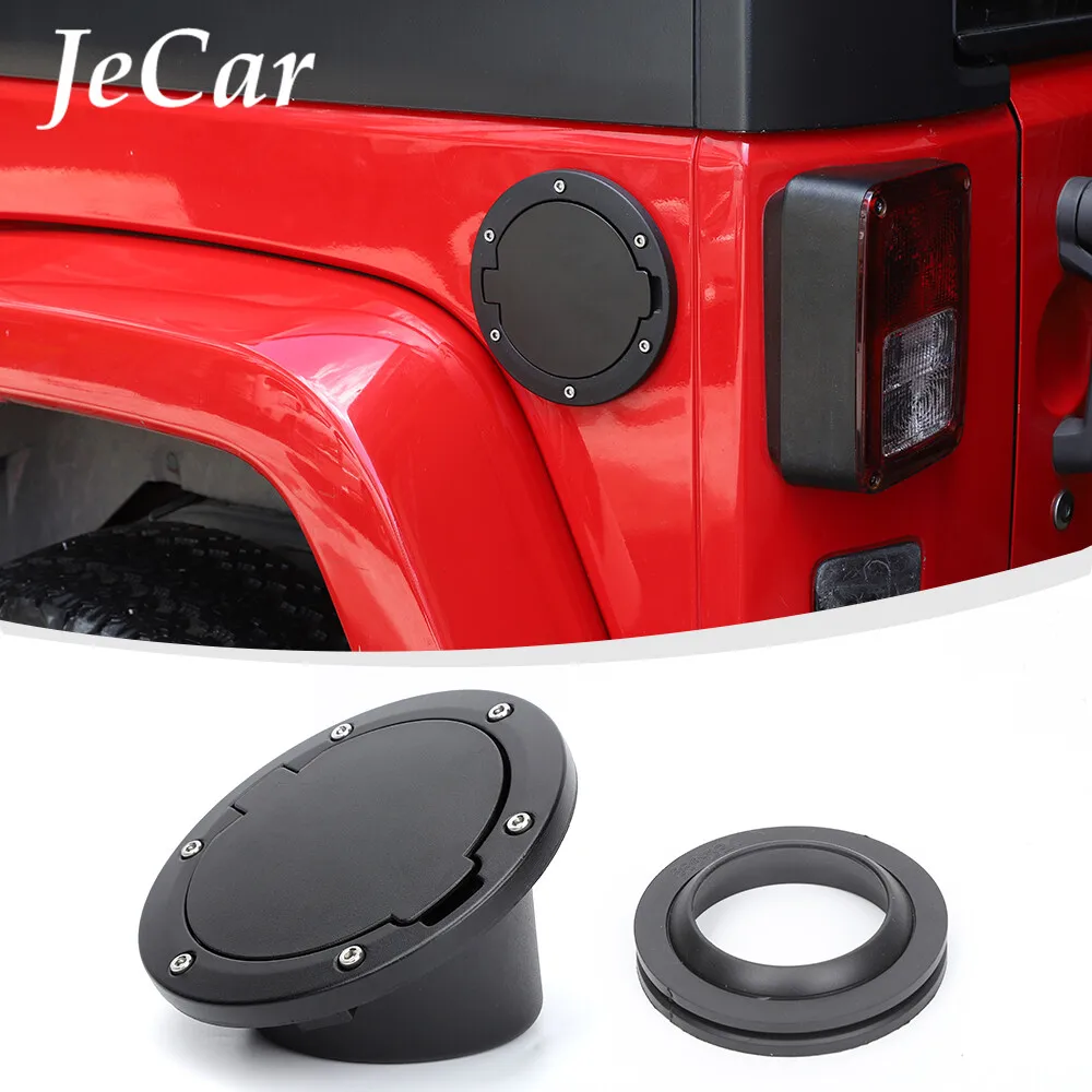 Aluminum Fuel Filler Door Gas Cap Tank Lid Cover For Jeep Wrangler JK 2007-2018