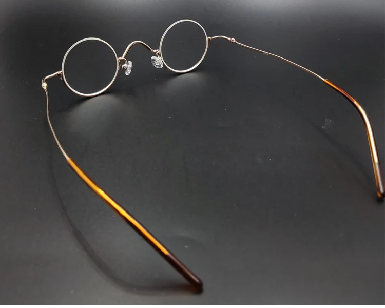 Vintage anti blau licht lesebrille Vintage kleine runde brillen mit durchmesser von 35mm gold, silber und schwarz – Detail 5