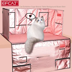 EFCAT Cat Cage Beauty Table Background Board Skirt Award Flower Tablecloth Tool Cloth for Cat Exhibition