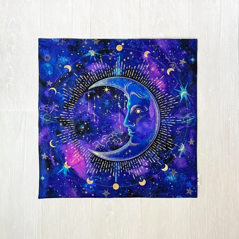 VIKAMA Galaxy Moon Tarot Altar Cloth Starry Sky Astrology Divination Tablecloth Witchcraft Ritual Decor