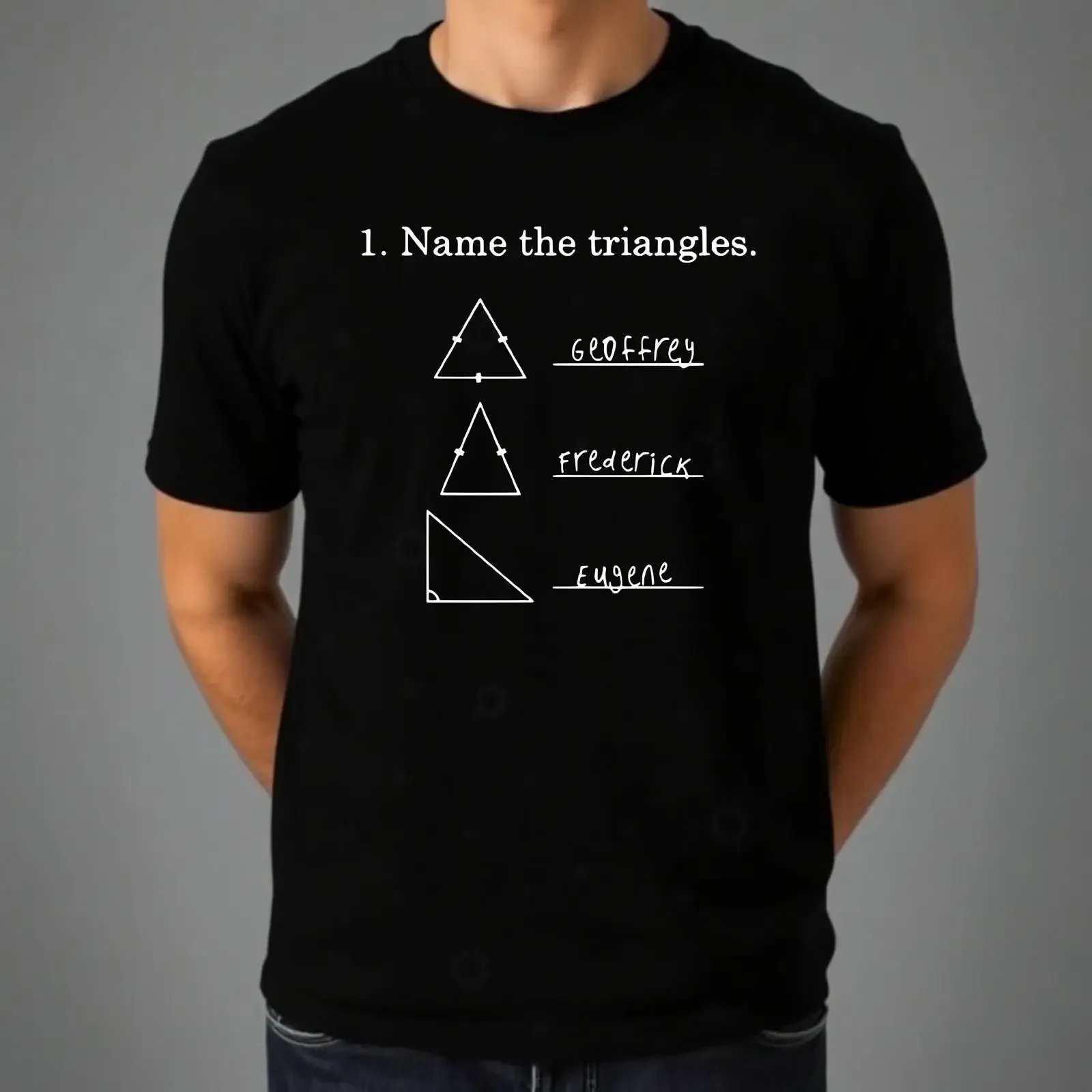 Funny Geometry T Shirt Name Of The Triangles Math Joke Cotton Top vintage Washed Top For Everyday Wear Breathable fashion