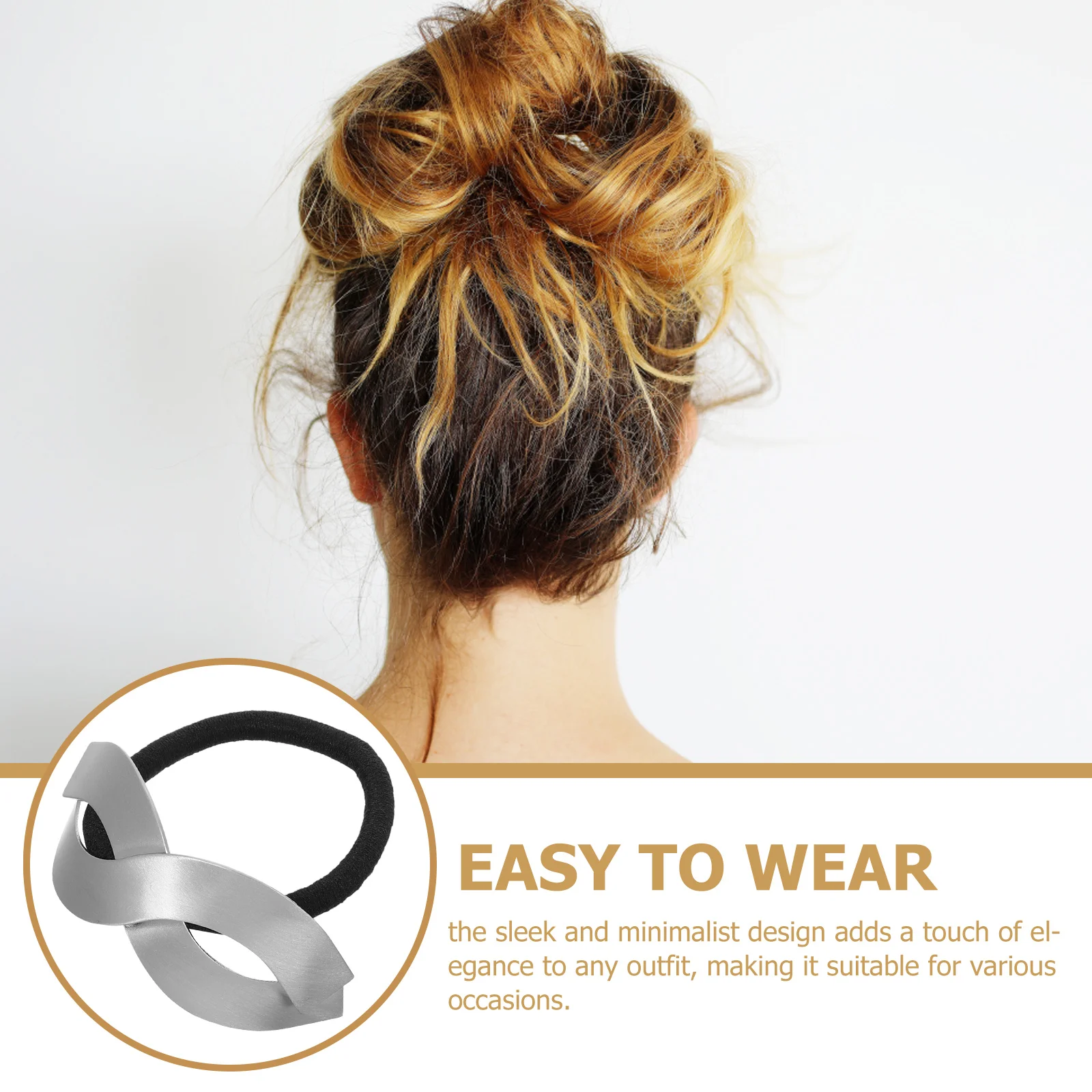 

Glossy Alloy Bands High Elasticity Ponytail Holders Metal Hair Ties Accessories Scrunchies Elastic Hair Care Styling