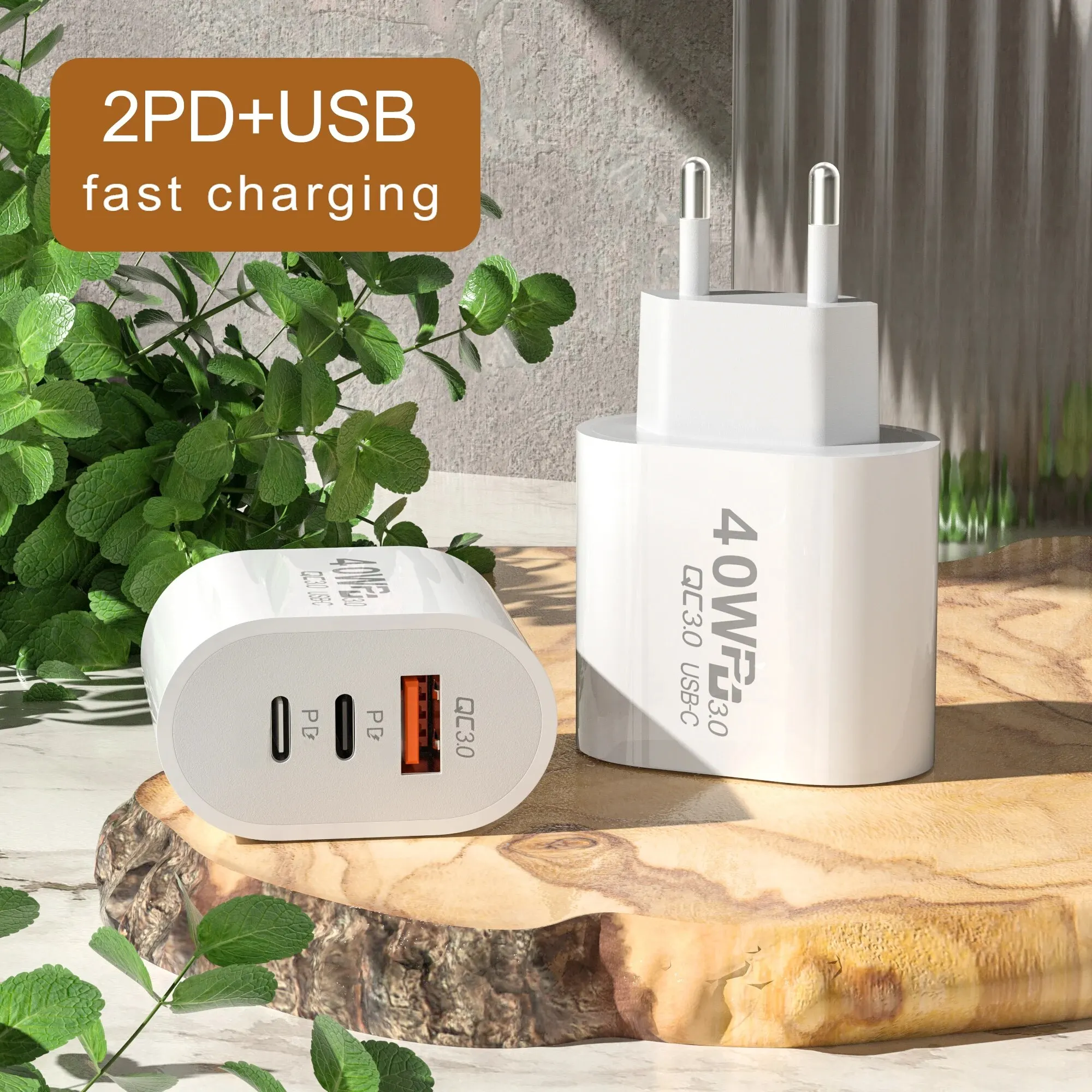 Total 40W USB C Charger Quick Charge EU US Plug PD USB-C Type C Fast USB QC 3.0 Charger for iPhone 14 Xiaomi Samsung