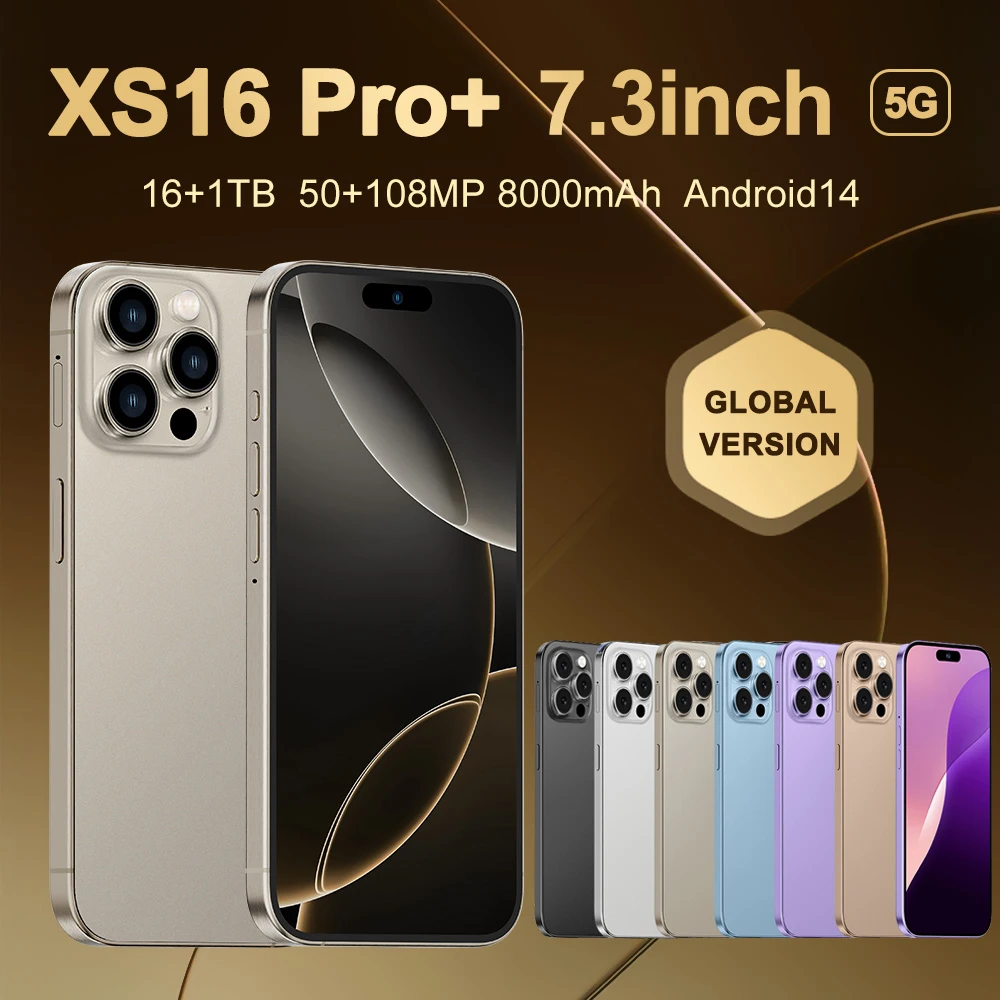 Original For Brand New XS16 Pro+  Smartphone 7.3 inch Full Screen 4G 5G Cell Phone 8000mAh Mobile Phones Global Version