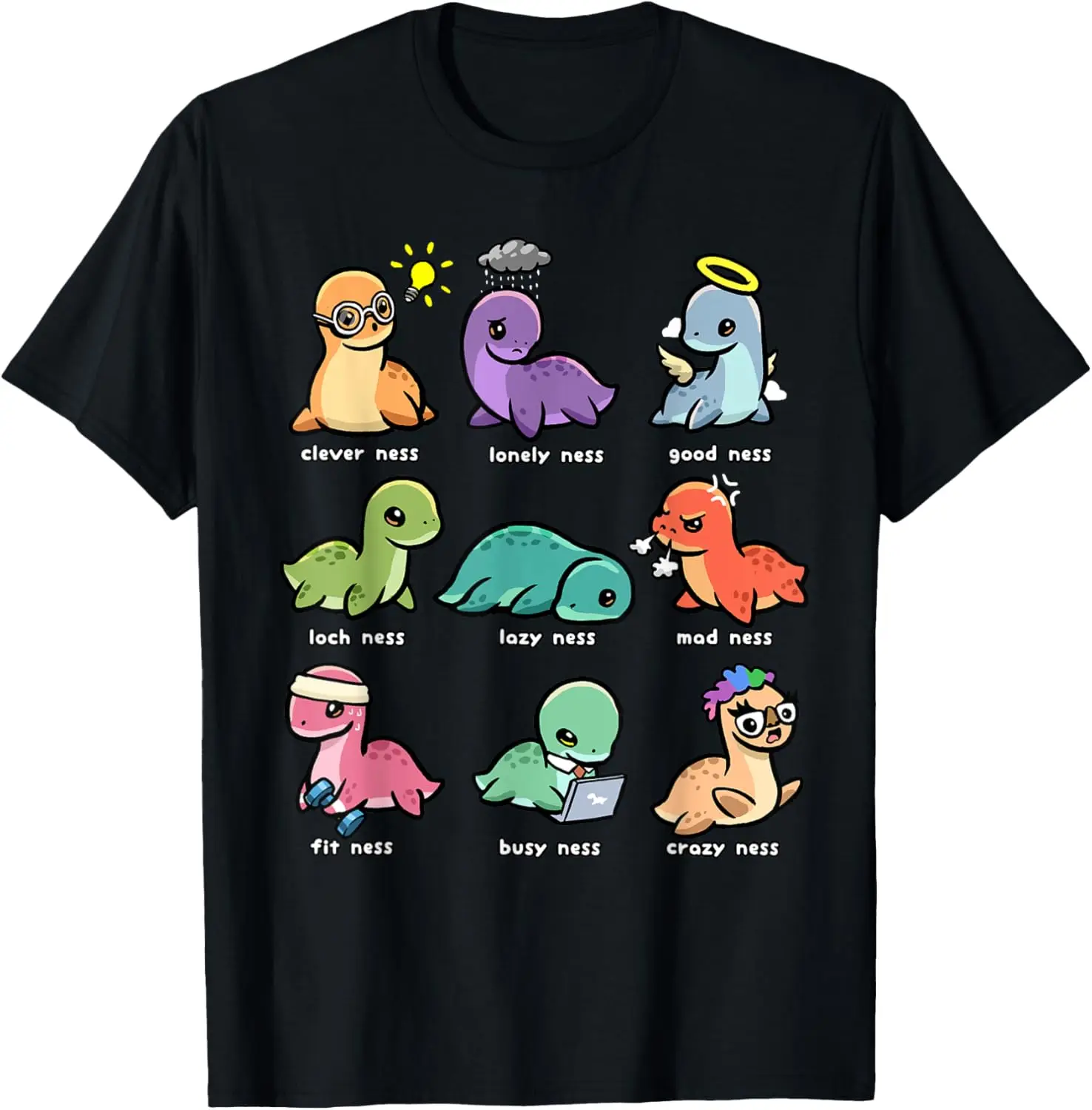 Loch Ness Monster Shirt Funny Types of Ness Cryptid Nessie T-Shirt