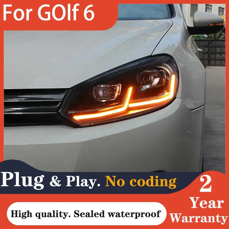 Car Lights for VW Golf6 Golf 6 MK6 Headlight 2009-2012 R20 GTI Head Lamp Drl Projector Lens Automotive Accessories