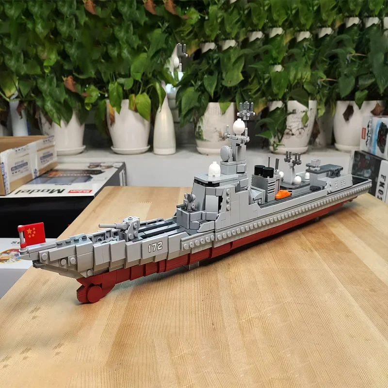 ミリタリーシリーズのモデルブロック,軍艦,卓上装飾,クリスマスプレゼント,子供のおもちゃ,DIY,001a,1:552, 1359個,xb06028