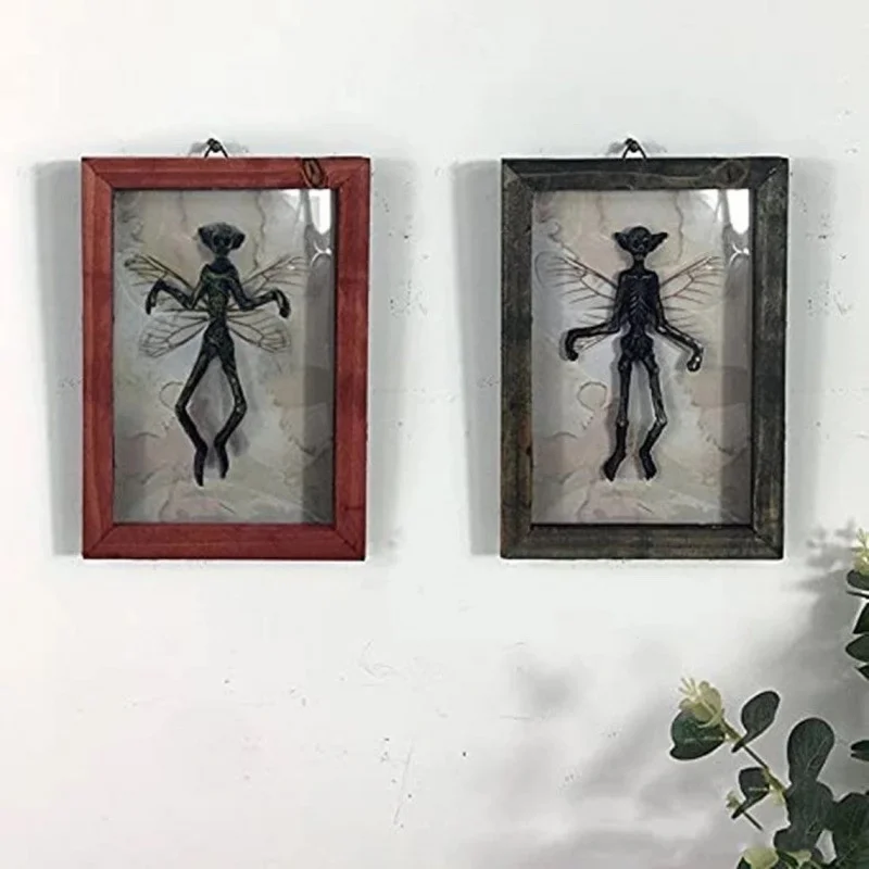 

Gothic home decor Mummified fairy Fairy skeleton Witchy decor Fairy specimen Statue Picture Frames Display Painting