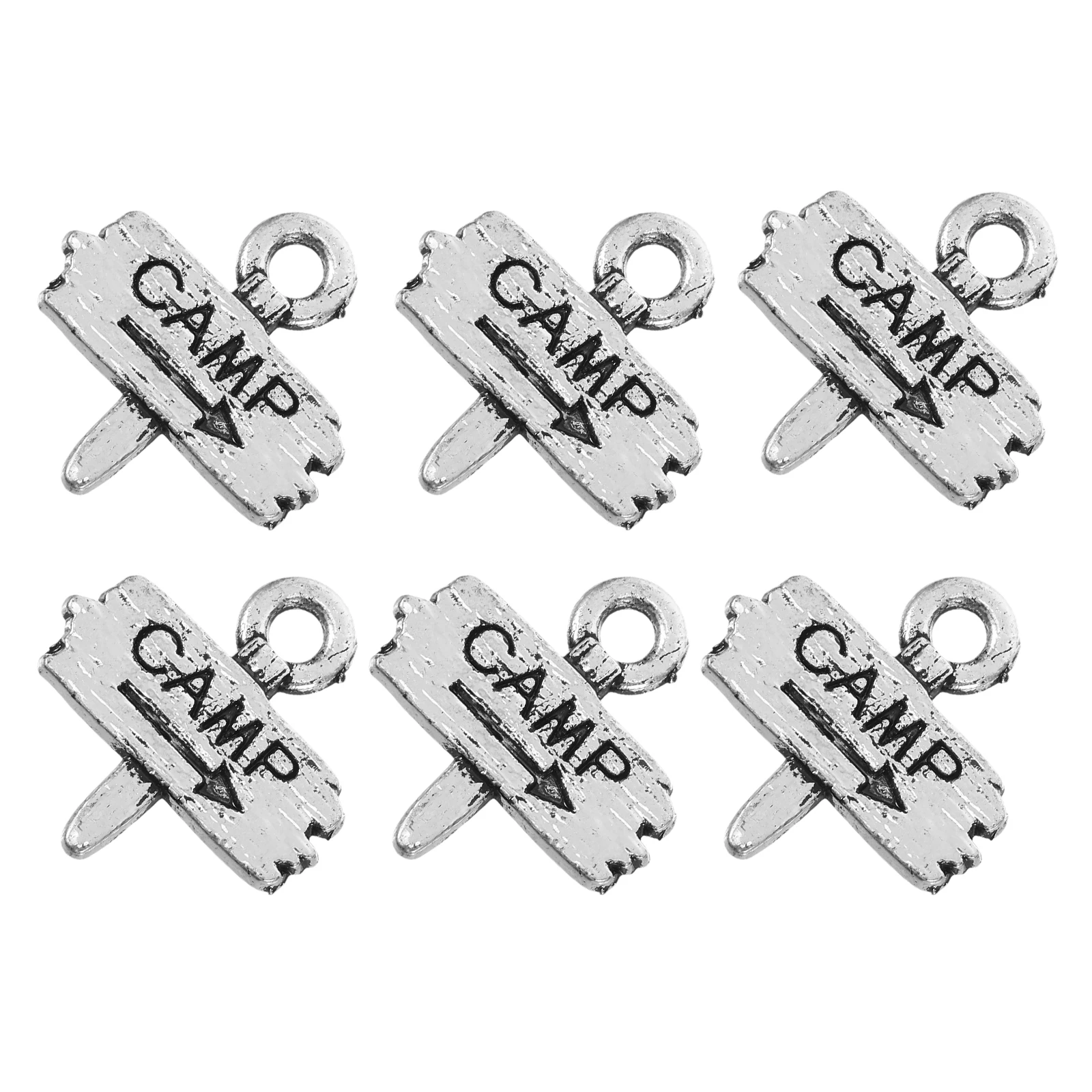 

6pcs DIY Pendant Retro Charm Jewelry Making Findings Metal Alloy Pendants H crafted Compact Outdoor Bracelet naments Mini Charms