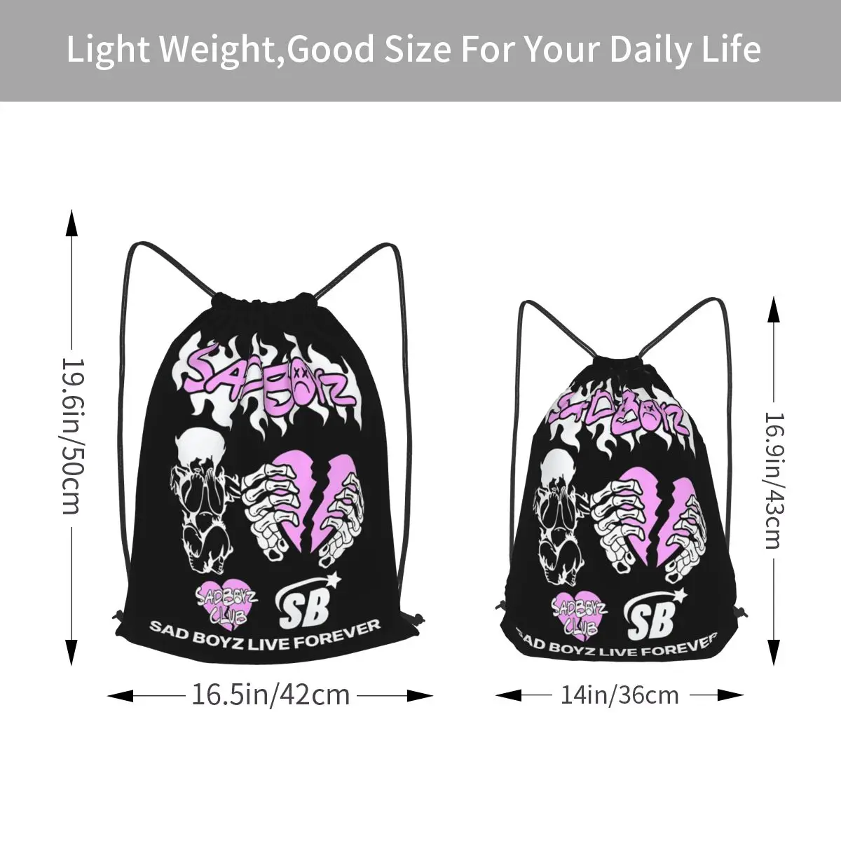 Junior H Merch Sad Boyz Backpacks Fashion Drawstring Bags Shoes Bag Book Bags for Man Woman Students