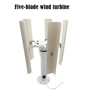 Modelo de turbina eólica portátil de eixo vertical com cinco lâminas, gerador de ímã permanente trifásico com partida suave do vento 7 principais vendas turbina eólica para casa - №2