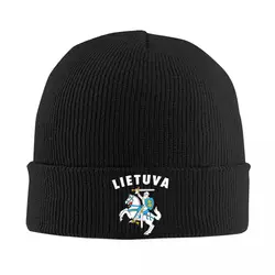 Lietuva Lithuania Coat Of Arms Knitted Hat Beanie Autumn Winter Hats Warm Street Lithuanian Caps Men Women