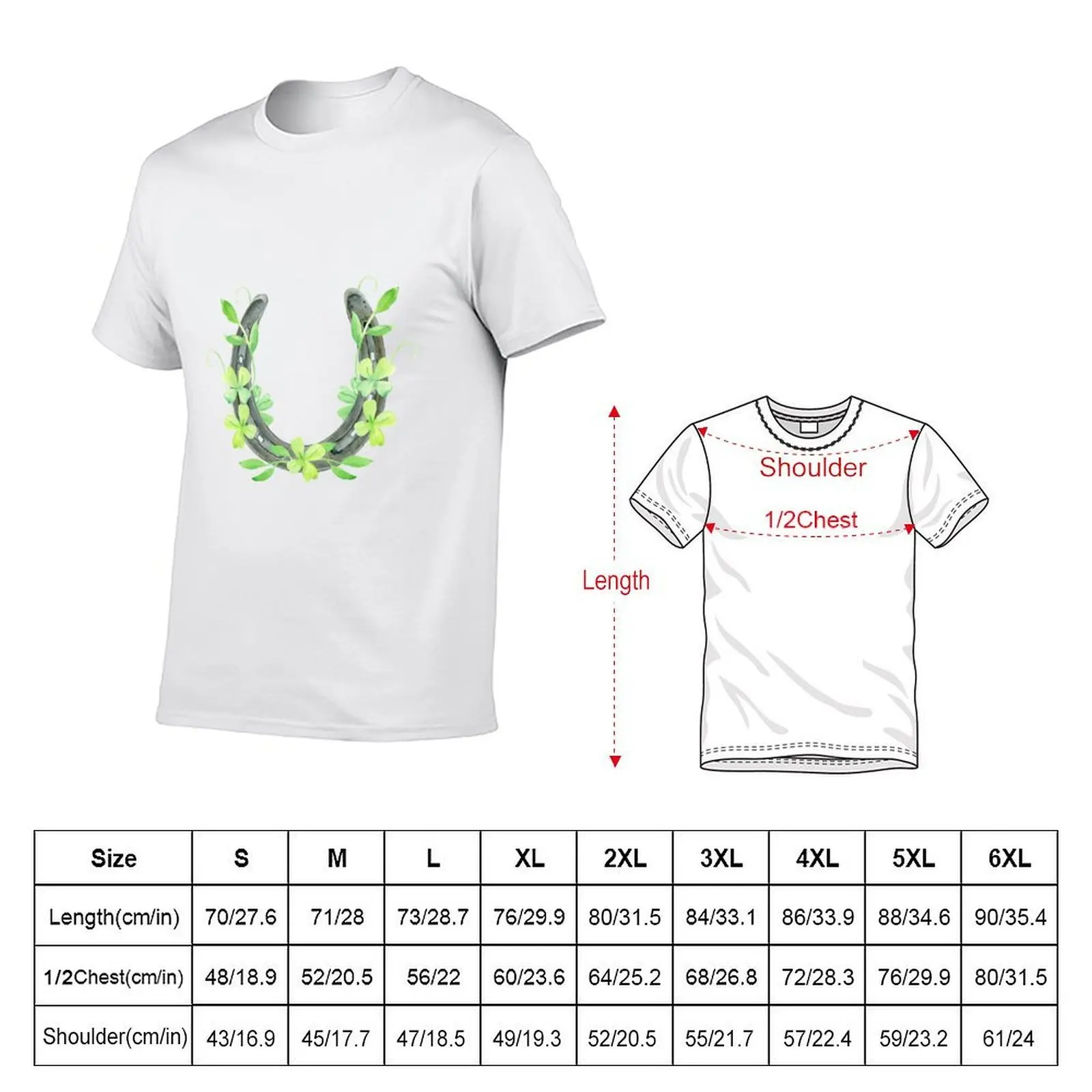 Lucky Horseshoe and Clover T-Shirt oversized graphic tee quick-drying workout shirts for men