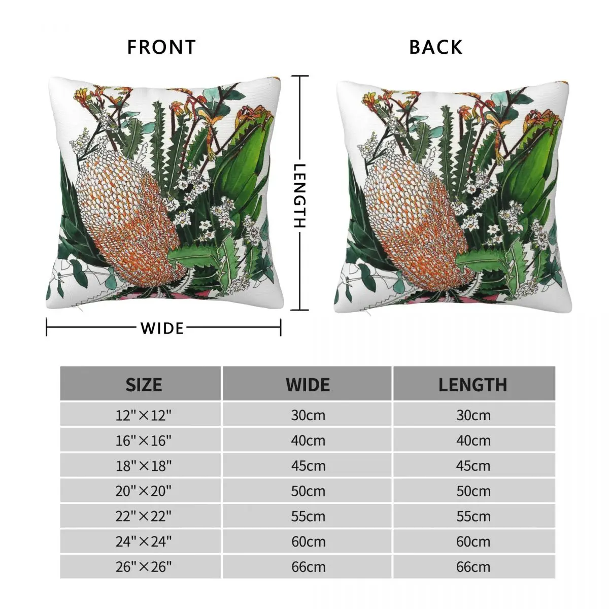 الأصلي Banksia الكنغر باو ساحة المخدة البوليستر الكتان المخملية المطبوعة البريدي ديكور رمي كيس وسادة غطاء وسادة المنزل