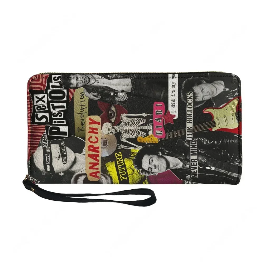 Sex Pistols Punk Rock Band Custom Wallet Purse Mens Womens Zipper Long Wallets Double Print  Portable Wallet Gift Bag