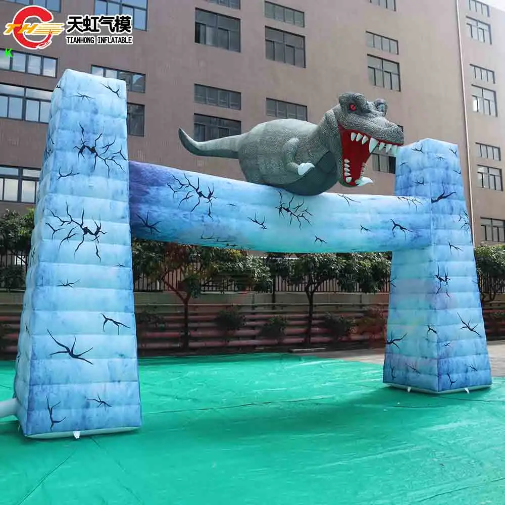 

8x4m Customized Inflatable Dinosaur Arch Theme Park Decoration Blow Up Archway with Blower