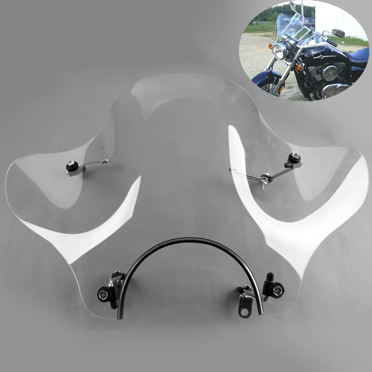 

Motorcycle 7/8" Clear Windshield For Honda Suzuki Yamaha VTRXV V-STAR 250cc Cruiser Vulcan VN 500 750 800 900 1500 1600 VTRXV