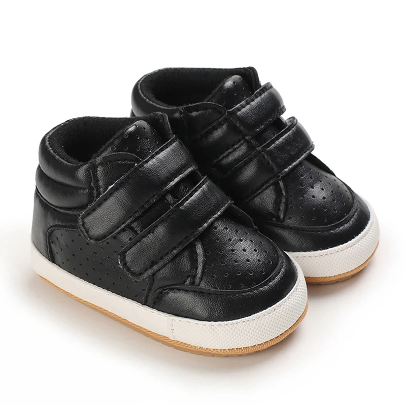 

Stylish PU Leather Baby Shoes for Boys: Toddler Rubber Sole, Anti-slip, First Walkers (0-18 months)