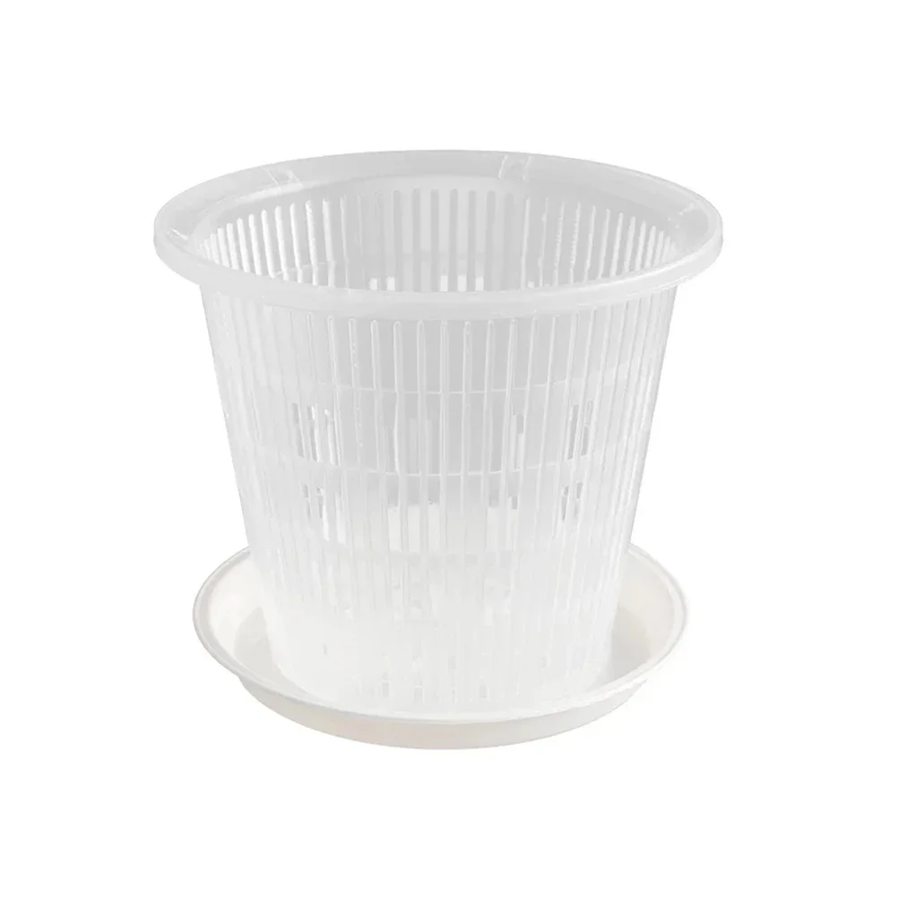 11/14cm Transparent Plastic Flower Pot With Stomata Grow Box Root-Controlled Orchid Planting Pot Nursery Transplant Pots Home