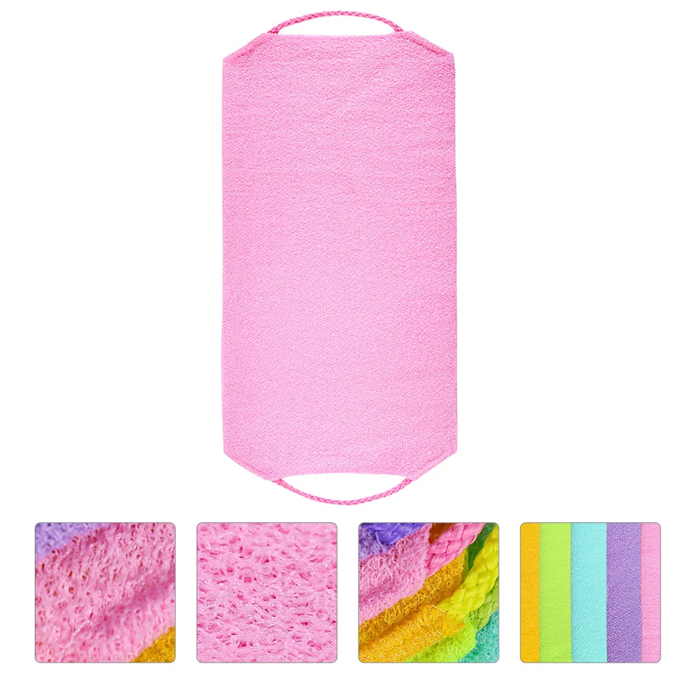 

1pc Exfoliating Bath Cloth Polyester Nylon Bamboo Fiber Stretchable Shower Wash Cloth For Back Scrubbing Lightweight Travel Bath