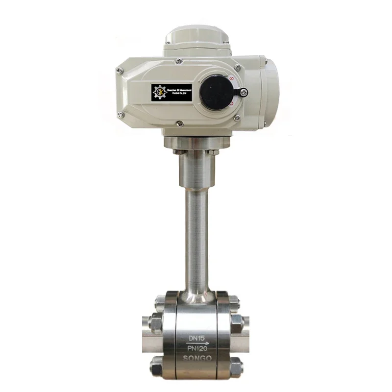 PN16 24VDC 1/4 inch Ultra Low Temperature SS304 Forged Steel Extended Stem Socket butt Weld Electric Cryogenic Ball Valve