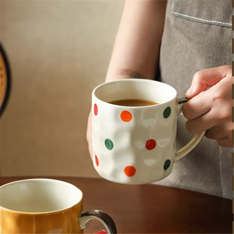 Retro INS Keramiktasse, glasierte Unterglasurfarbe, Frühstück, Premium-Kaffeetasse, Wassertrinkbecher für den täglichen Gebrauch