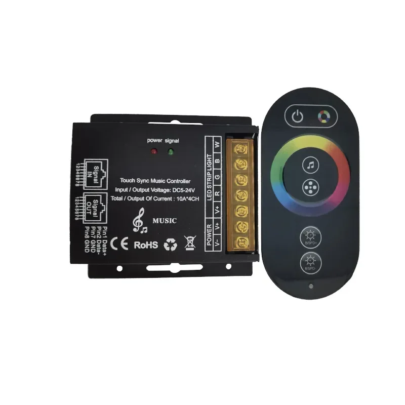 DC5V-24V LED Music Controller con RF6 Touch Wireless Remote LED Dimmer per Single Color CCT RGB RGBW RGBCW LED Strip Lights