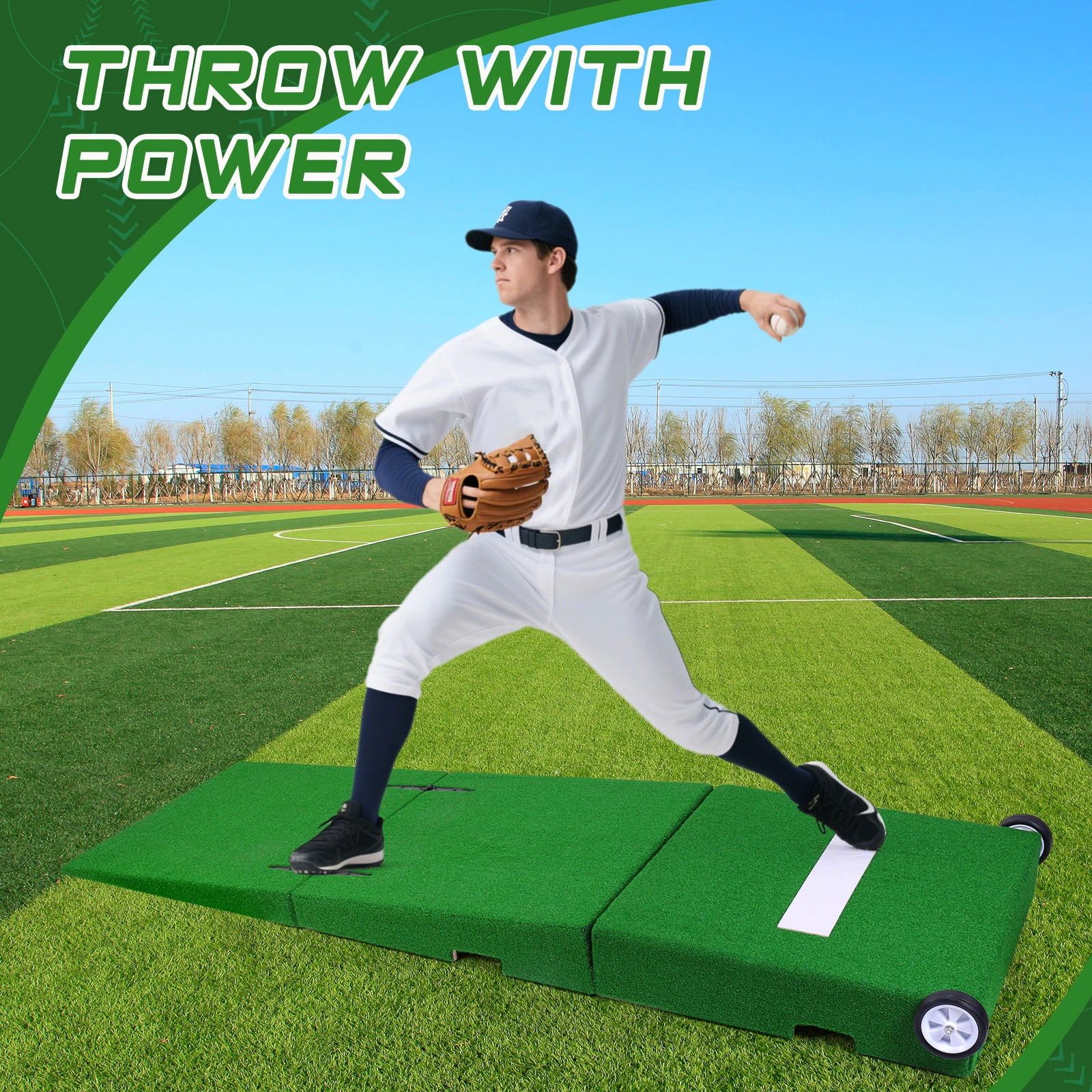 

Портативная складная бейсбольная подставка для питчинга 88x28x6 дюймов, набор для тренировок по софтболу для молодежи и занятий на заднем дворе