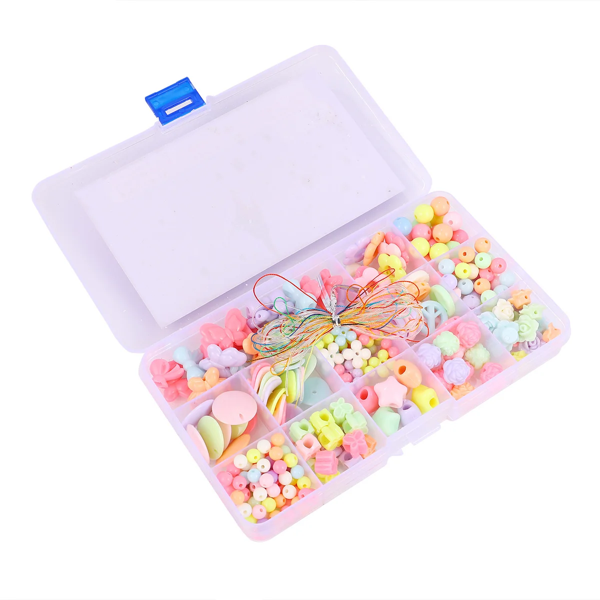 1Set DIY String Beads Set Colorful Educational Creative Handmade Loose Beads for Kids Jewelry Making