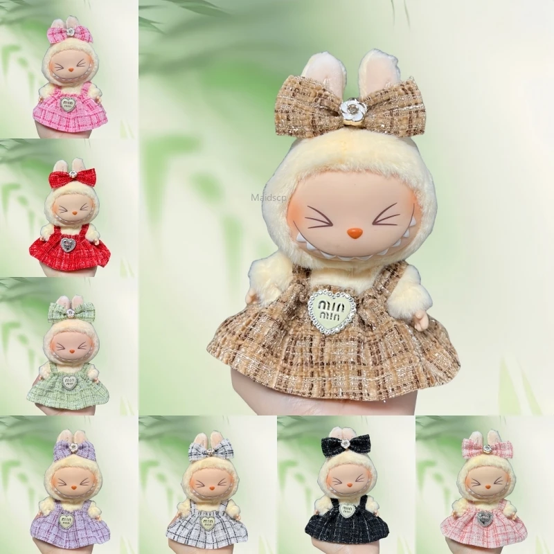 

Mini Plush Doll Clothes Accessories for 17cm Labubu Skirt- Adorable Skirt Set DIY Clothes Accessories
