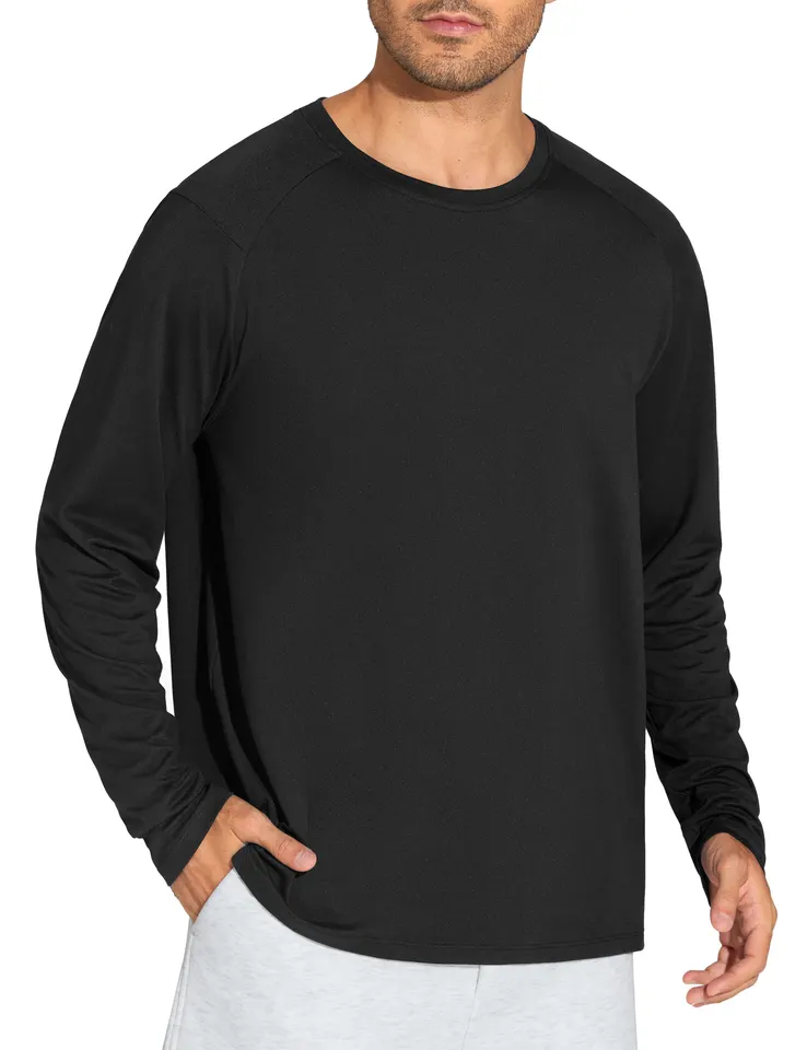 Men's Lightweight Long Sleeve Workout Pullover Shirt