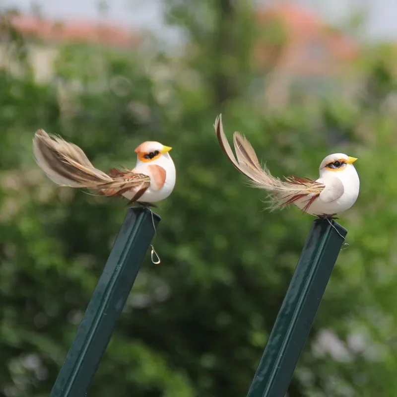 

12Pcs Artificial Birds Fake Foam Animal Simulation Feather Birds Models DIY Wedding Home Garden Ornament Yard Decoration