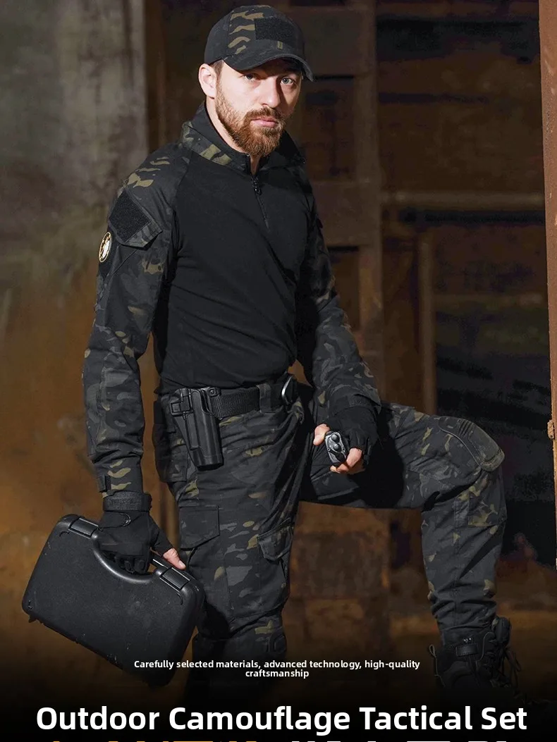 tactical-camouflage-uniform-set-men's-wolf-war-special-training-wear-women's-with-knee-pads-wear-resistant-outdoor-camping-tr